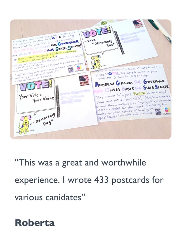 Postcards to Voters Testimonials