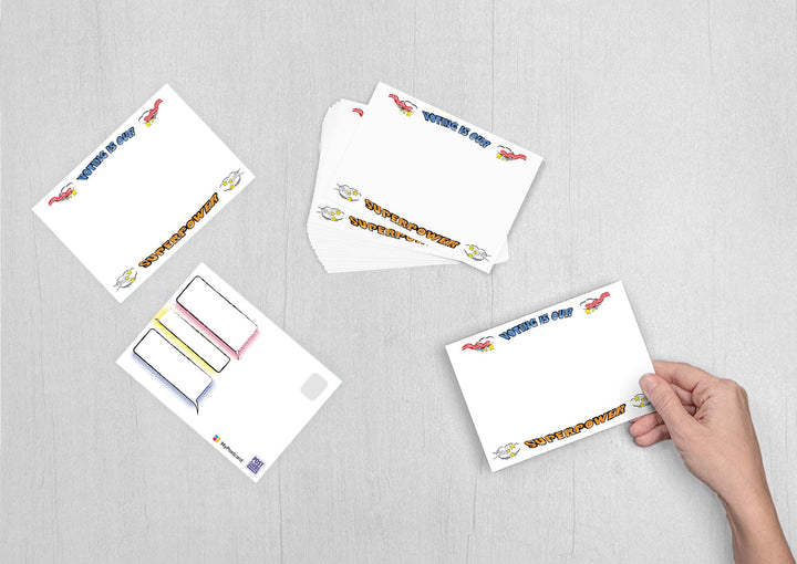 Volunteer Natasha Poppe - Voting is our Superpower Bold