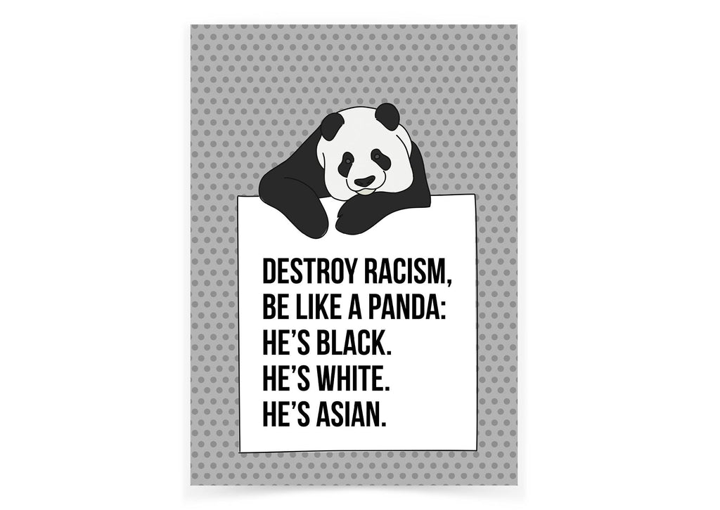 Panda - Destroy Racism Card
