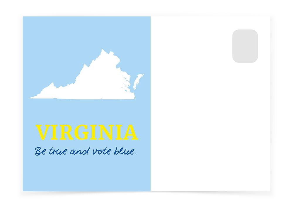 Virginia - Be True and Vote Blue - Postcards to Voters